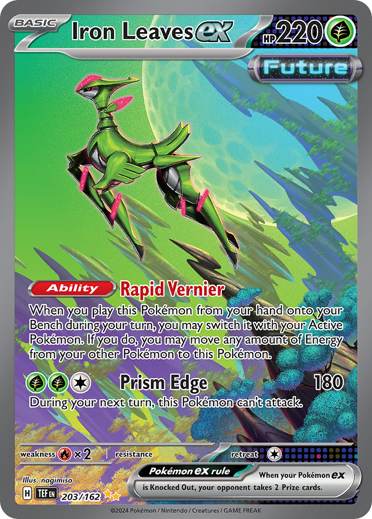 203/162 Iron Leaves ex  Pokemon Card  Temporal Forces Special Illustration Rare *MINT*