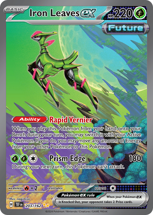 203/162 Iron Leaves ex  Pokemon Card  Temporal Forces Special Illustration Rare *MINT*