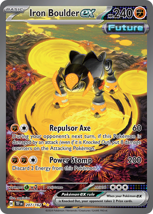 207/162 Iron Boulder ex  Pokemon Card  Temporal Forces Special Illustration Rare *MINT*