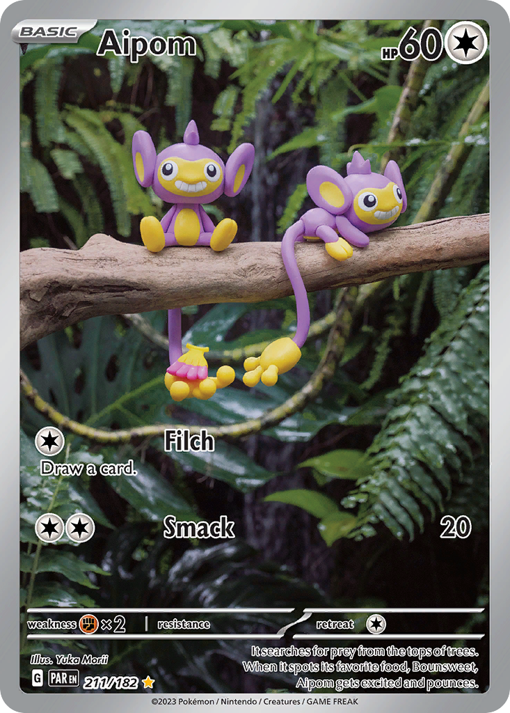 211/182 Aipom  Pokemon Card  Paradox Rift Illustration Rare *MINT*