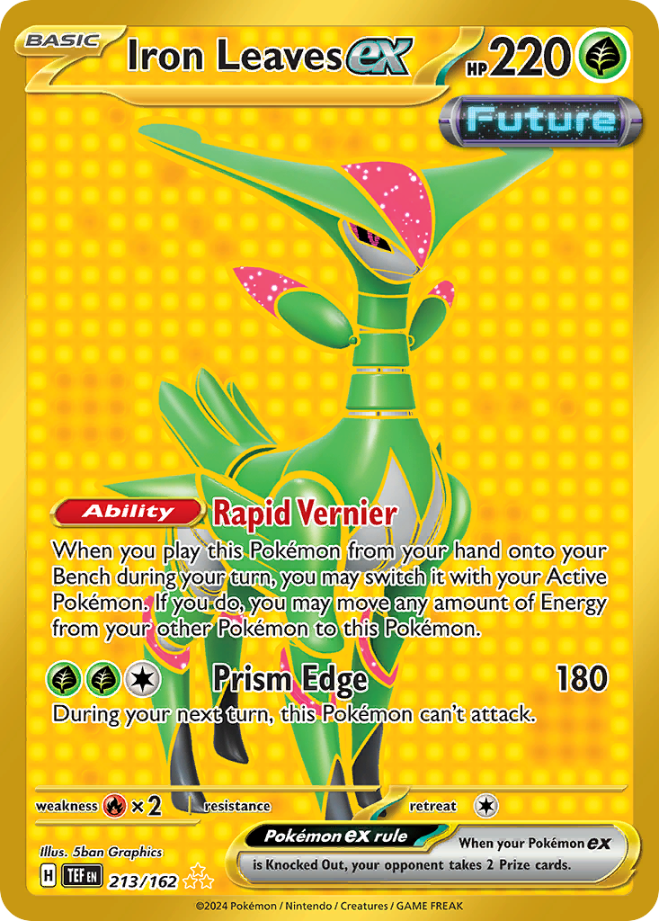 213/162 Iron Leaves ex  Pokemon Card  Temporal Forces Hyper Rare *MINT*