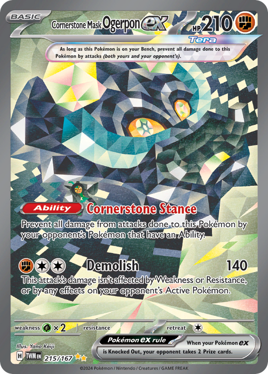 215/167 Cornerstone Mask Ogerpon ex  Pokemon Card  Twilight Masquerade Special Illustration Rare *MINT*