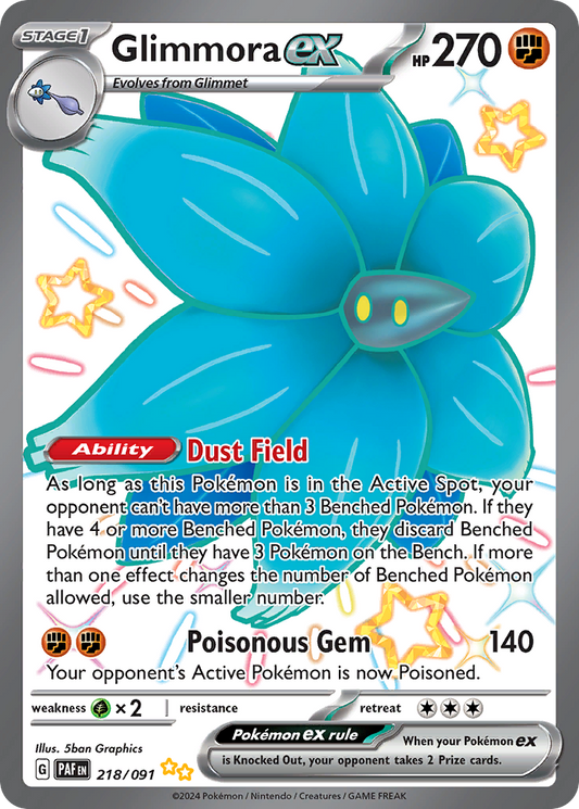 218/91 Glimmora ex  Pokemon Card  Paldean Fates Shiny Ultra Rare *MINT*