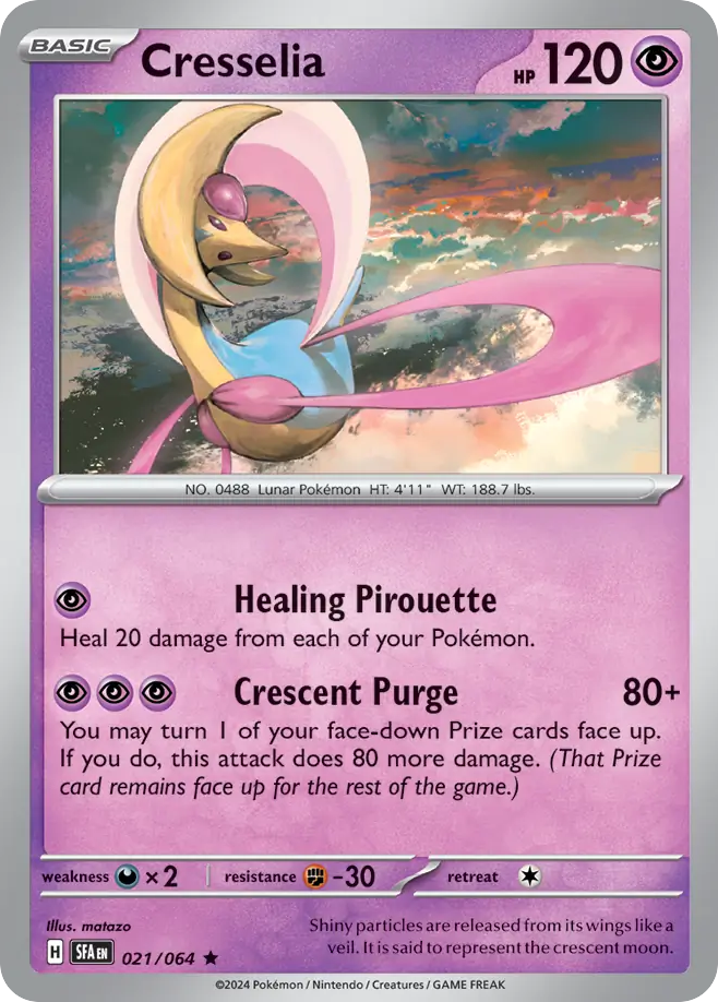 021/064 21/64 Cresselia Pokemon Card Shrouded Fable Holo Rare *MINT*