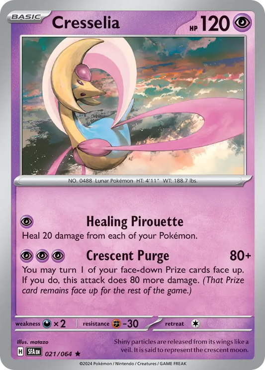 021/064 21/64 Cresselia Pokemon Card Shrouded Fable Holo Rare *MINT*