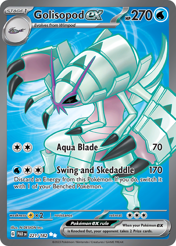 221/182 Golisopod ex  Pokemon Card  Paradox Rift Ultra Rare *MINT*