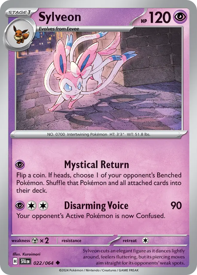 022/064 22/64 Sylveon Pokemon Card Shrouded Fable Uncommon *MINT*