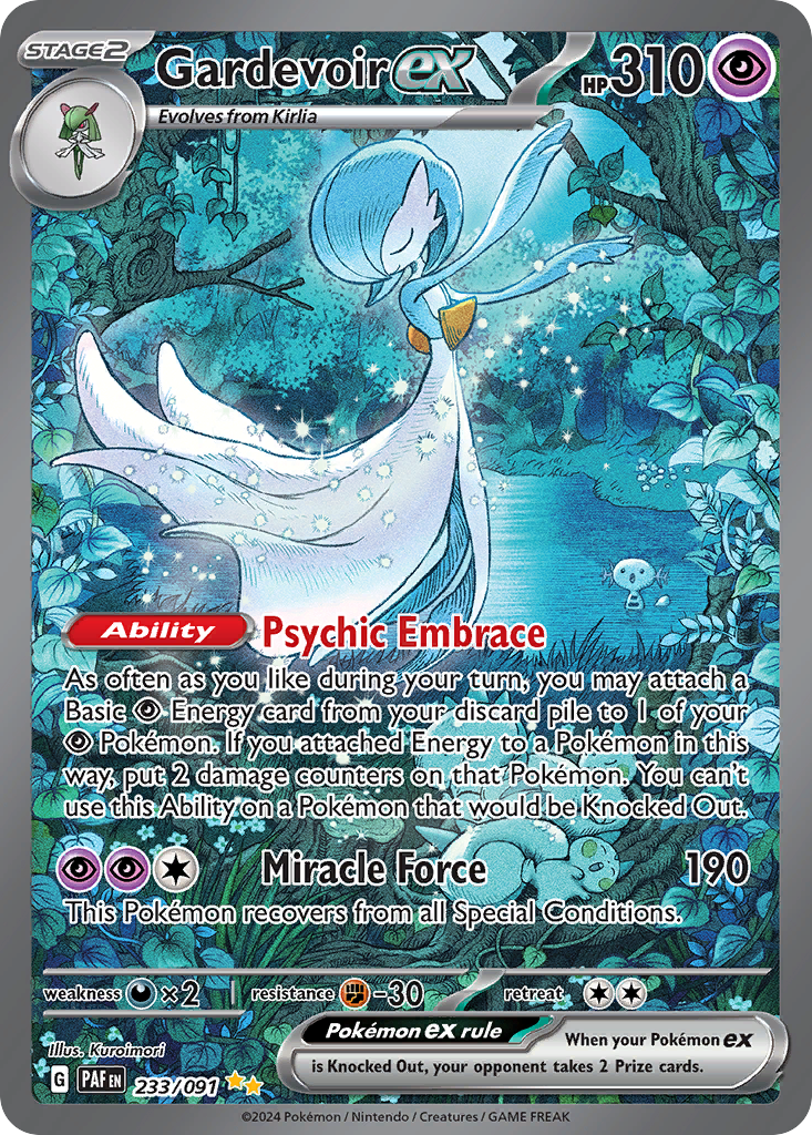 (S) 233/91 Gardevoir ex  Pokemon Card  Paldean Fates Special Illustration Rare *MINT*