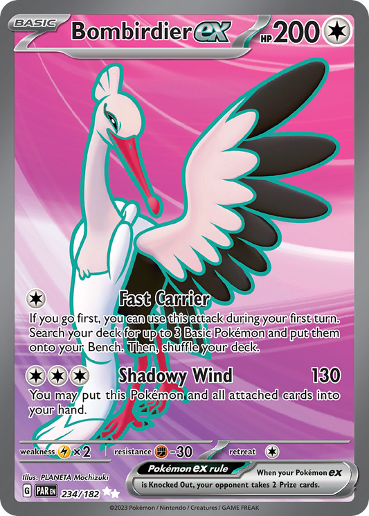 234/182 Bombirdier ex  Pokemon Card  Paradox Rift Ultra Rare *MINT*