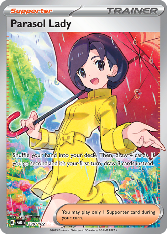 238/182 Parasol Lady  Pokemon Card  Paradox Rift Ultra Rare Supporter *MINT*