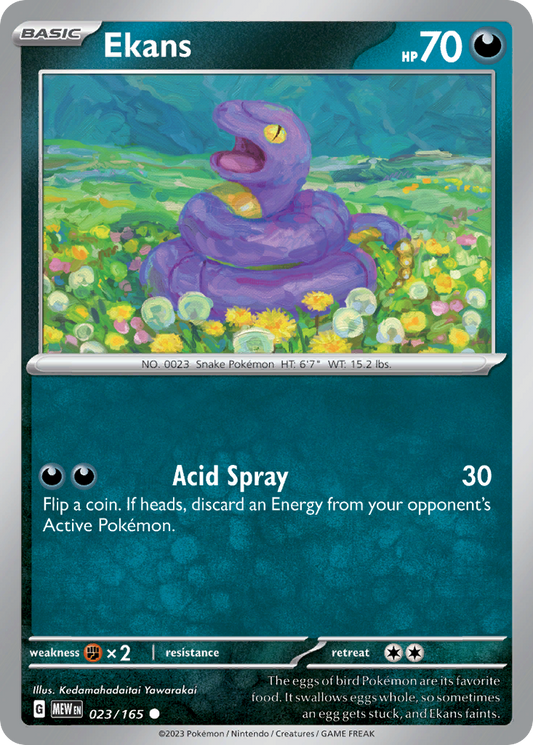 023/165 23/165 Ekans  Pokemon Card  151 Common *MINT*