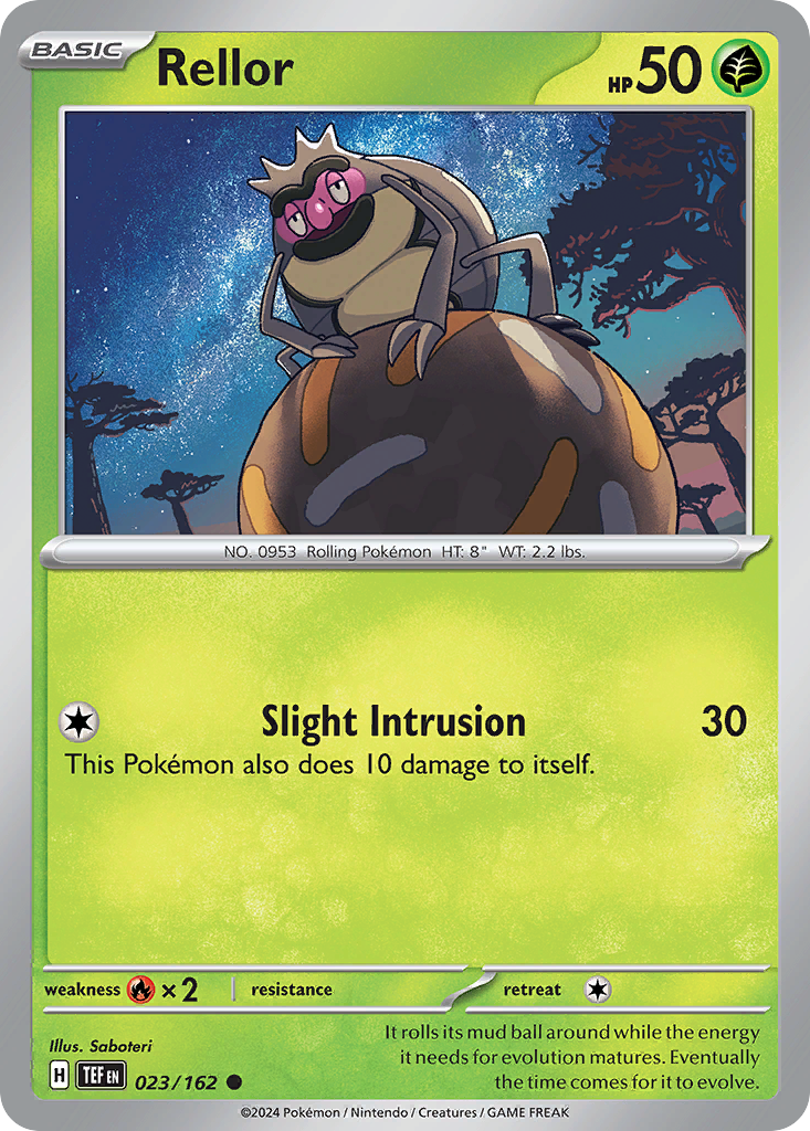 023/162 23/162 Rellor  Pokemon Card  Temporal Forces Common *MINT*