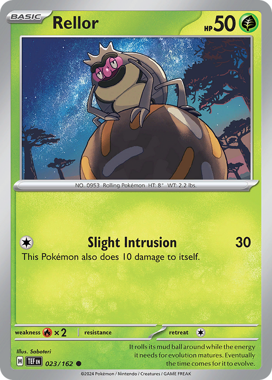 023/162 23/162 Rellor  Pokemon Card  Temporal Forces Common *MINT*