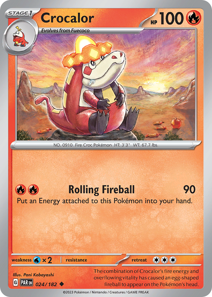 024/182 24/182 Crocalor  Pokemon Card  Paradox Rift Uncommon *MINT*