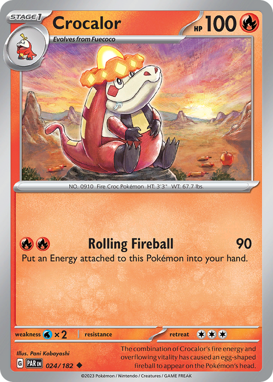 024/182 24/182 Crocalor  Pokemon Card  Paradox Rift Uncommon *MINT*