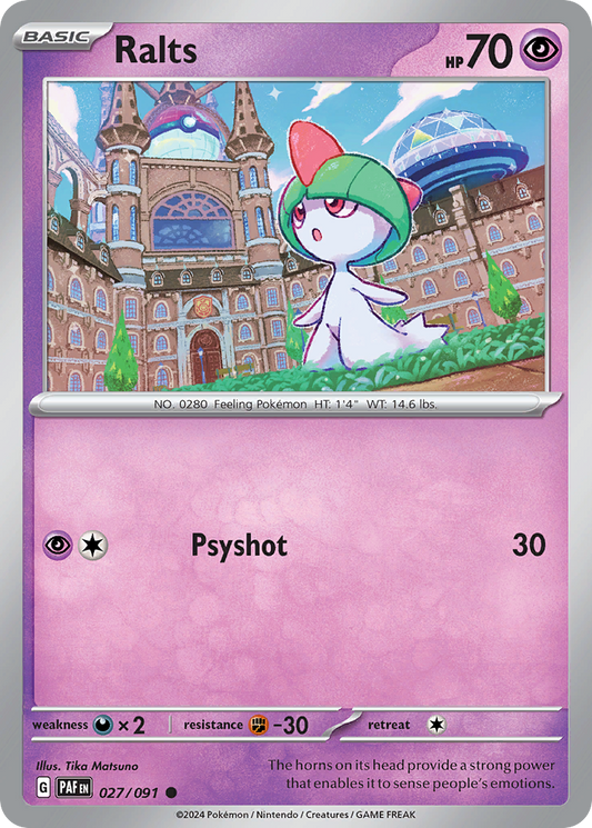 27/91 Ralts  Pokemon Card  Paldean Fates Common *MINT*