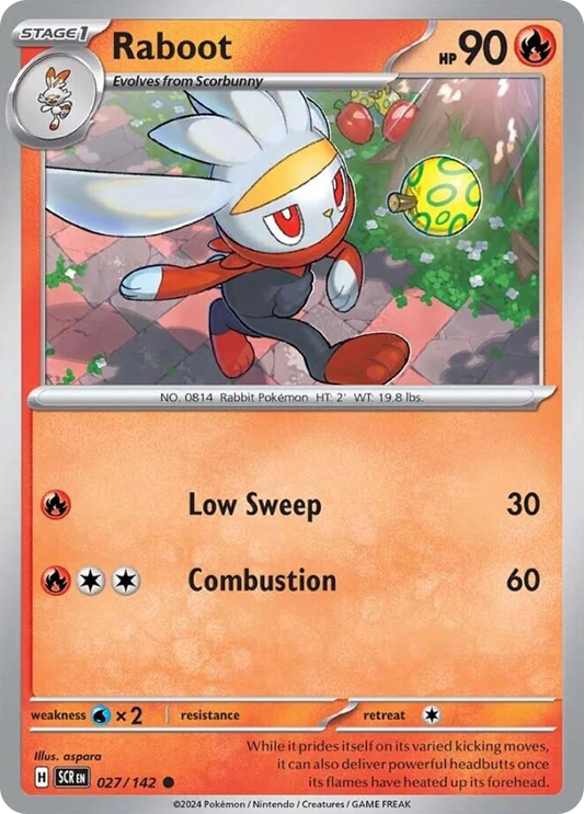 027/142 27/142 Raboot  Pokemon Card  Stellar Crown Common *MINT*