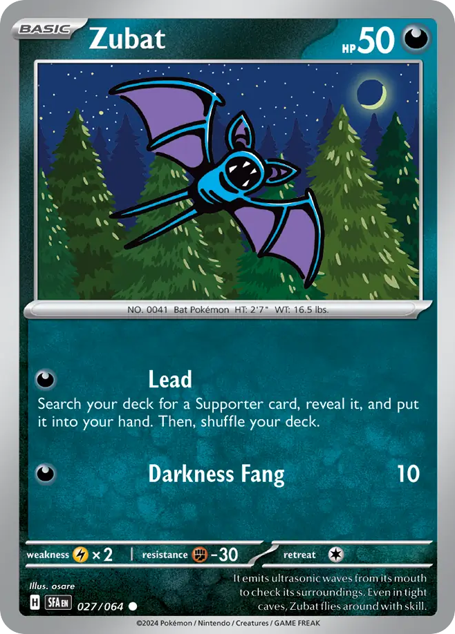 027/064 27/64 Zubat Pokemon Card Shrouded Fable Common *MINT*