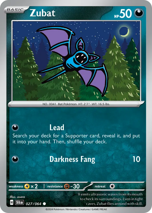 027/064 27/64 Zubat Pokemon Card Shrouded Fable Common *MINT*