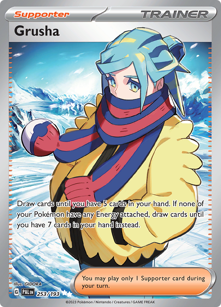 (S) Pokemon Card Paldea Evolved 253/193 Grusha Supporter Full Art Ultra Rare *MINT*