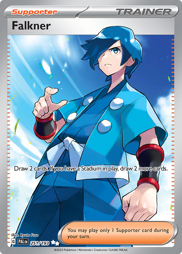 Pokemon Card Paldea Evolved 251/193 Falkner Supporter Full Art Ultra Rare *MINT*