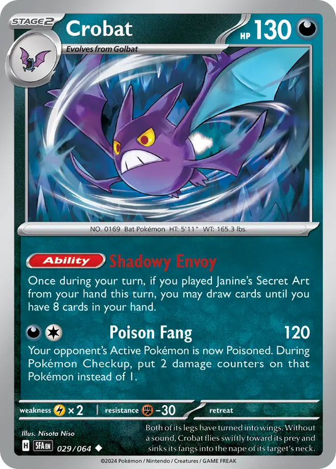 029/064 29/64 Crobat Pokemon Card Shrouded Fable Uncommon *MINT*