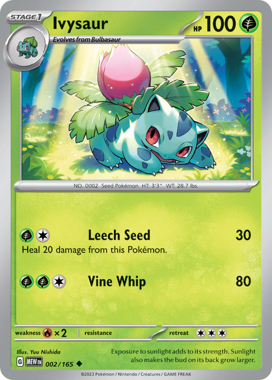 002/165 2/165 Ivysaur  Pokemon Card  151 Uncommon *MINT*