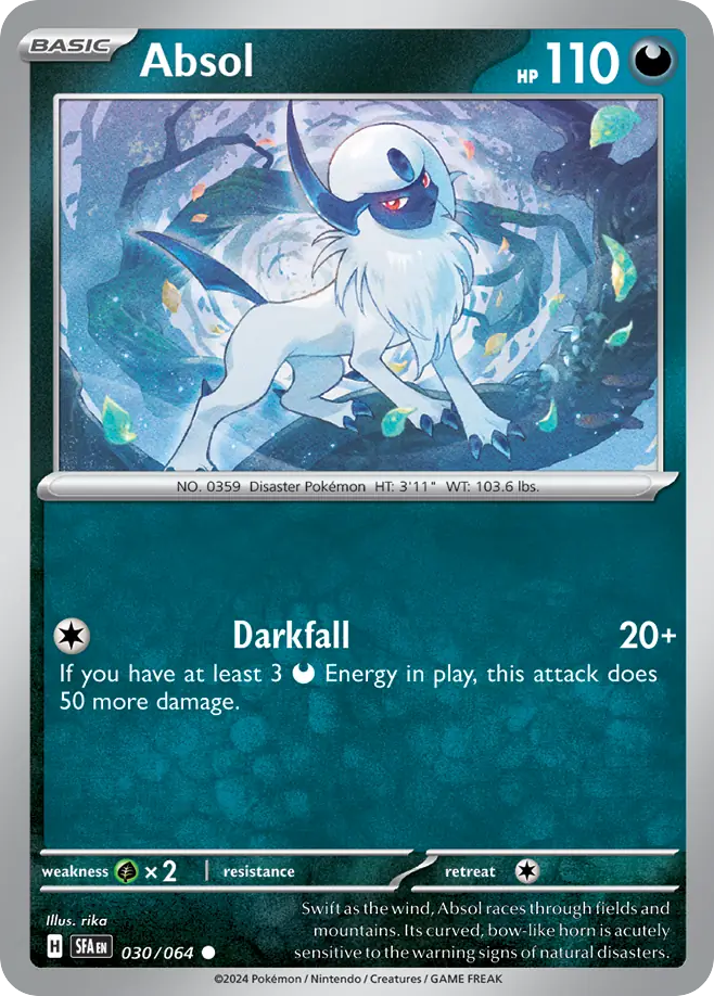 030/064 30/64 Absol Pokemon Card Shrouded Fable Common *MINT*