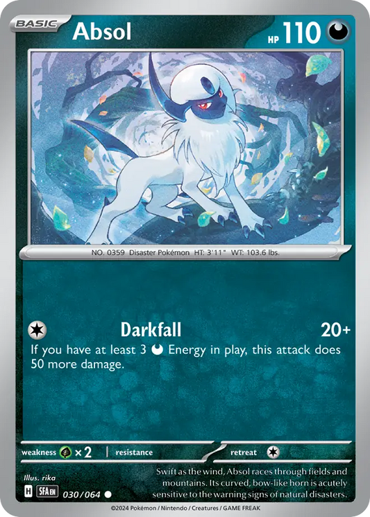 030/064 30/64 Absol Pokemon Card Shrouded Fable Common *MINT*