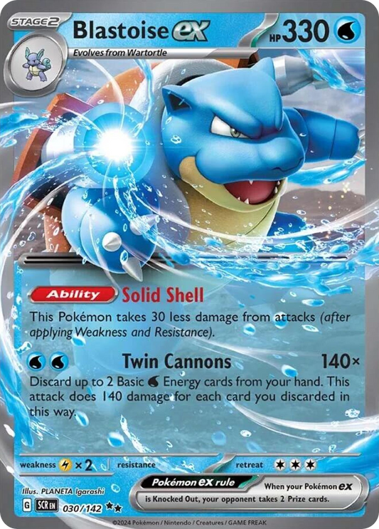 030/142 30/142 Blastoise ex  Pokemon Card  Stellar Crown Double Rare *MINT*