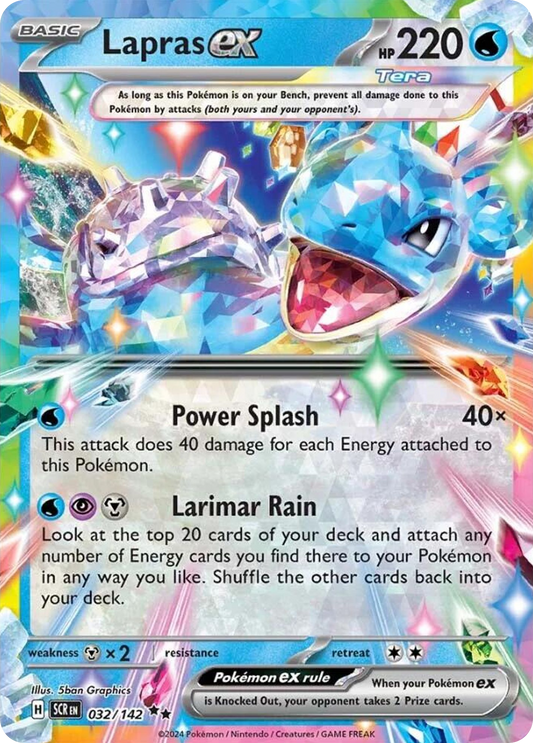 032/142 32/142 Lapras ex  Pokemon Card  Stellar Crown Double Rare *MINT*