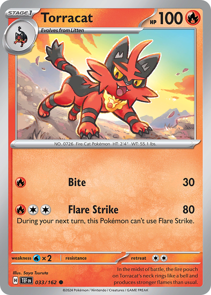 033/162 33/162 Torracat  Pokemon Card  Temporal Forces Common *MINT*