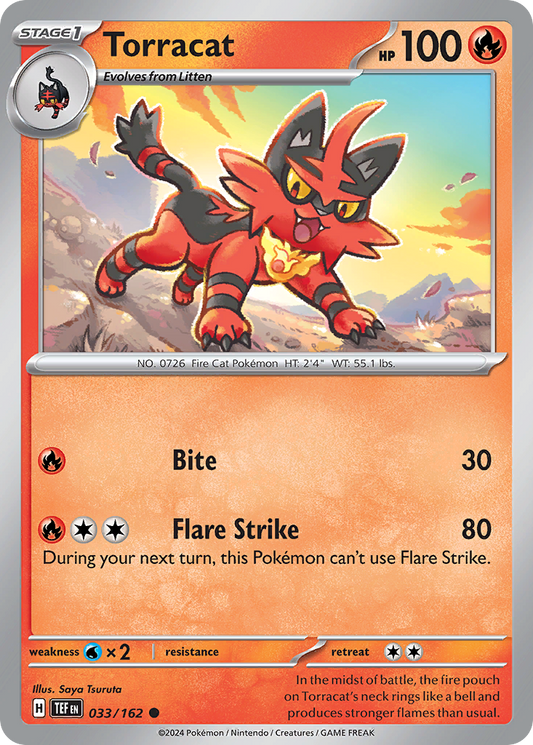 033/162 33/162 Torracat  Pokemon Card  Temporal Forces Common *MINT*