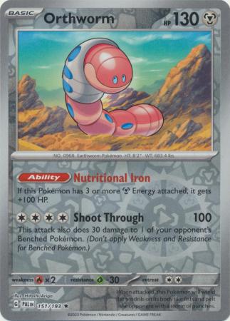 Pokemon Card Paldea Evolved 151/193 Orthworm Reverse Holo Rare *MINT*