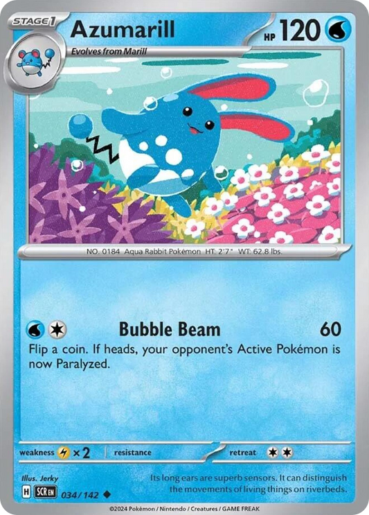 034/142 34/142 Azumarill  Pokemon Card  Stellar Crown Uncommon *MINT*