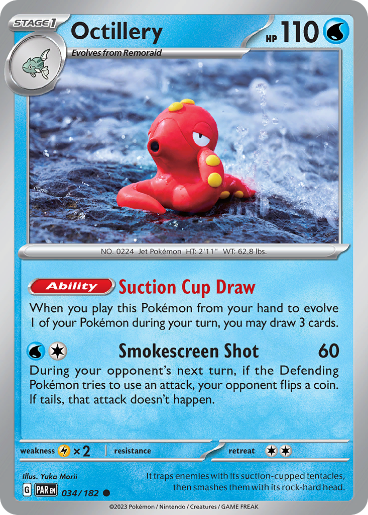 034/182 34/182 Octillery  Pokemon Card  Paradox Rift Common *MINT*