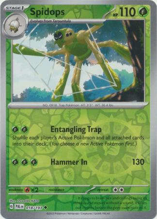 Pokemon Card Paldea Evolved 018/193 18/193 Spidops Reverse Holo Uncommon *MINT*