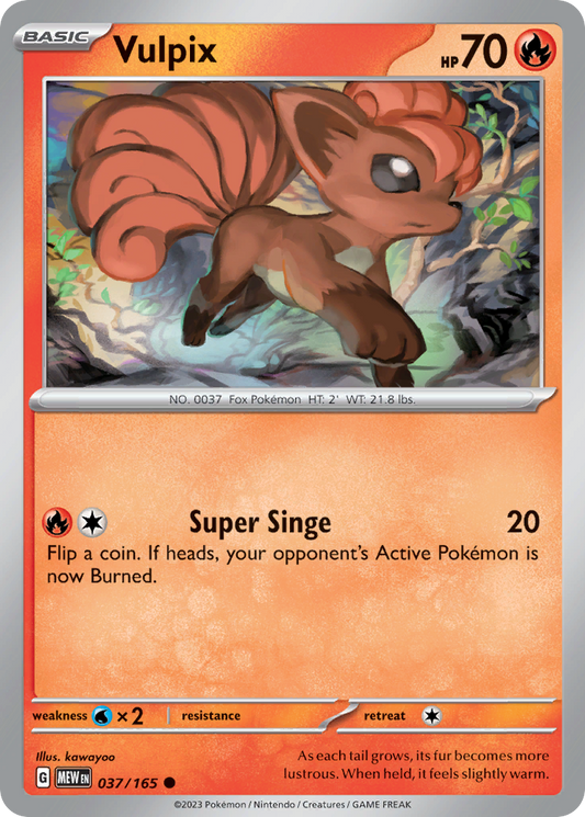 037/165 37/165 Vulpix  Pokemon Card  151 Common *MINT*