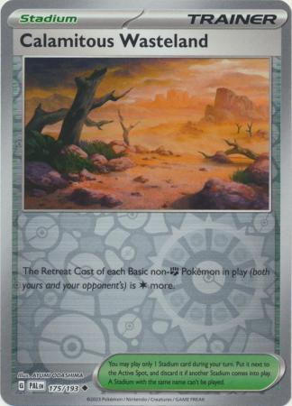 Pokemon Card Paldea Evolved 175/193 Calamitous Wasteland Stadium Reverse Holo Uncommon *MINT*