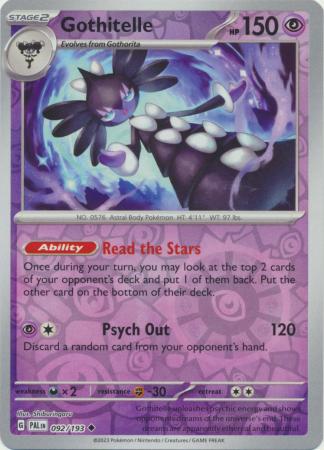 Pokemon Card Paldea Evolved 092/193 92/193 Gothitelle Reverse Holo Uncommon *MINT*