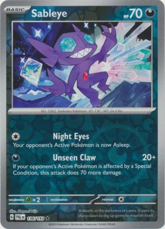 Pokemon Card Paldea Evolved 136/193 Sableye Reverse Holo Rare *MINT*