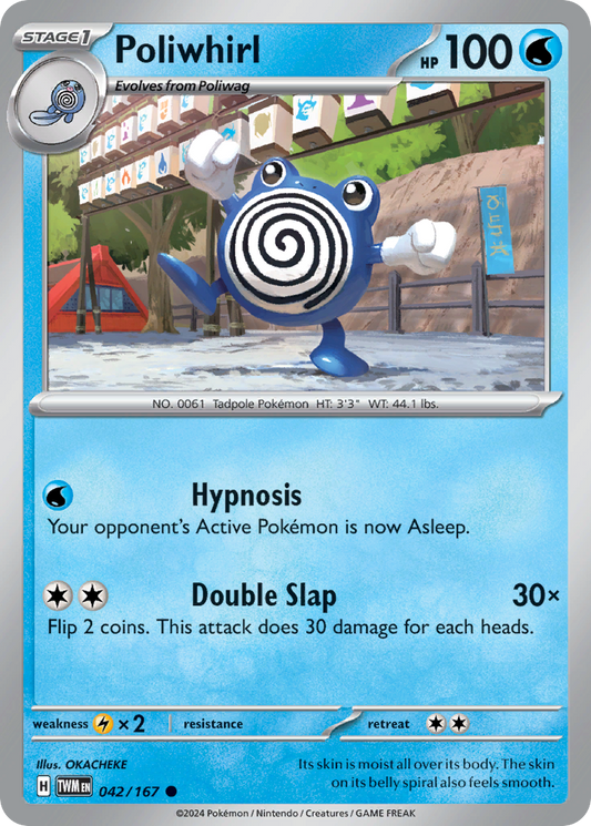 042/167 42/167 Poliwhirl  Pokemon Card  Twilight Masquerade Common *MINT*