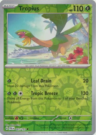 Pokemon Card Paldea Evolved 007/193 7/193 Tropius Reverse Holo Common *MINT*