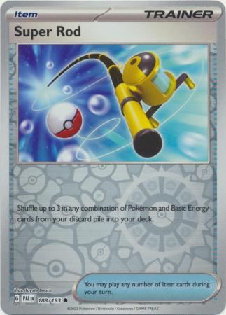 Pokemon Card Paldea Evolved 188/193 Super Rod Item Reverse Holo Common *MINT*