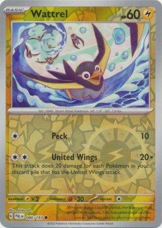 Pokemon Card Paldea Evolved 080/193 80/193 Wattrel Reverse Holo Common *MINT*