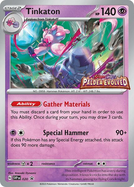 (S) Pokemon Card SVP-En 020 Tinkaton Prerelease promo