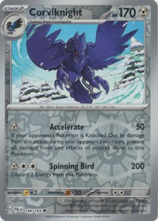 Pokemon Card Paldea Evolved 148/193 Corviknight Reverse Holo Uncommon *MINT*