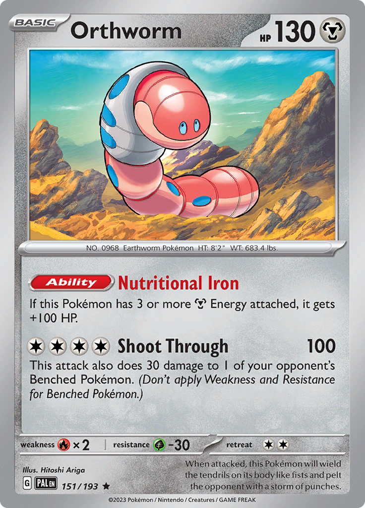 Pokemon Card Paldea Evolved 151/193 Orthworm Holo Rare *MINT*