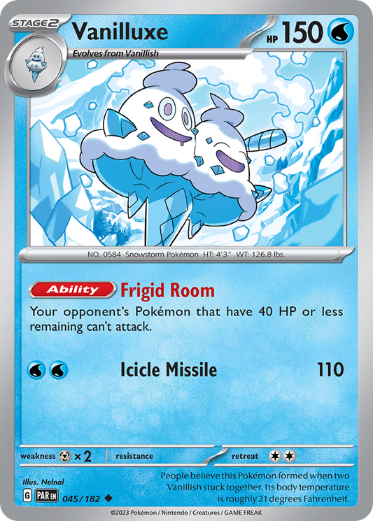 045/182 45/182 Vanilluxe  Pokemon Card  Paradox Rift Uncommon *MINT*