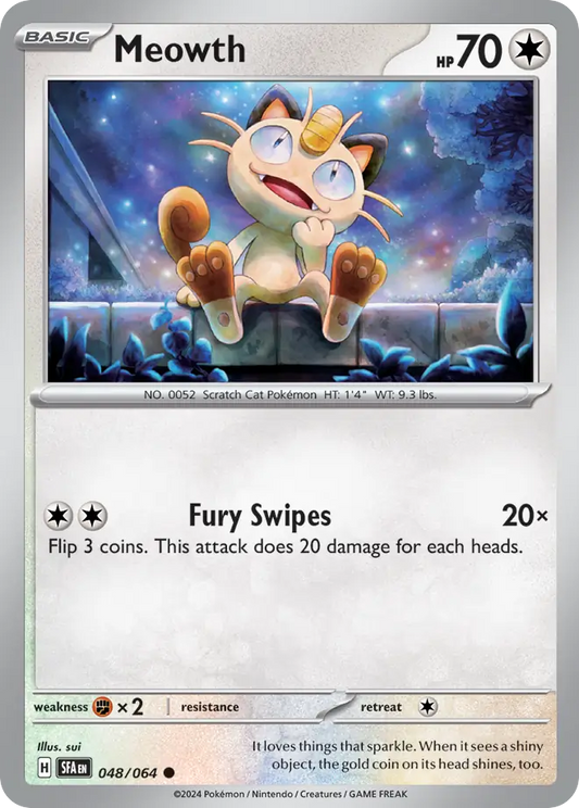 048/064 48/64 Meowth Pokemon Card Shrouded Fable Common *MINT*